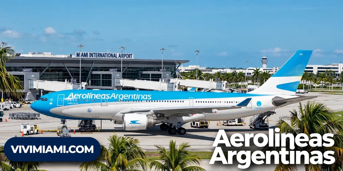 Avión Aerolineas Argentinas aeropuerto Internacional de Miami MIA