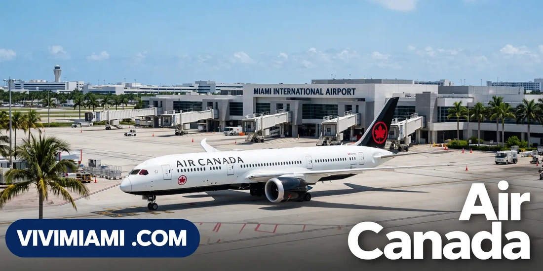 Avión Air Canada aeropuerto Internacional de Miami MIA