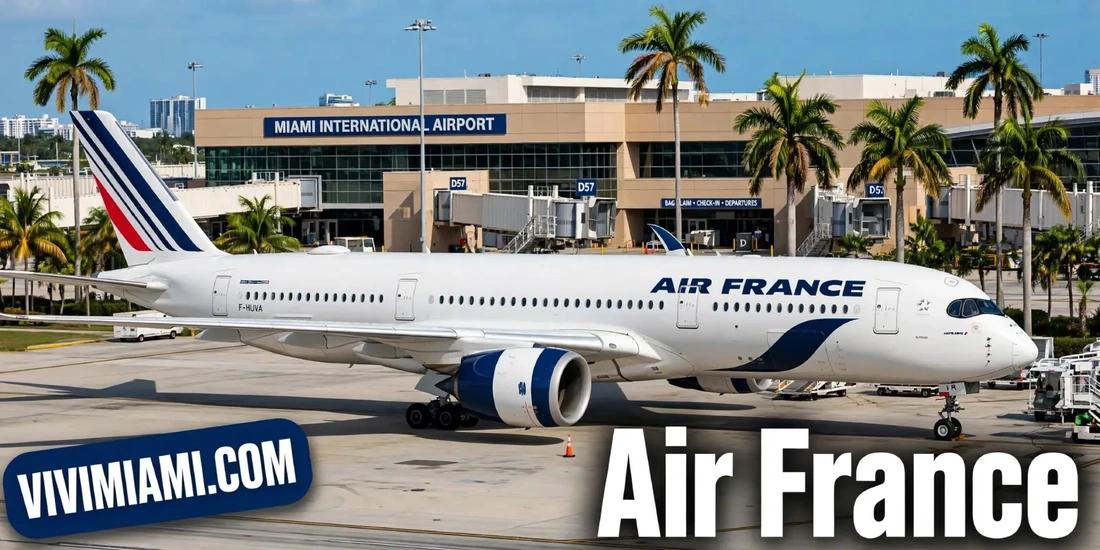Avión Air France aeropuerto Internacional de Miami MIA