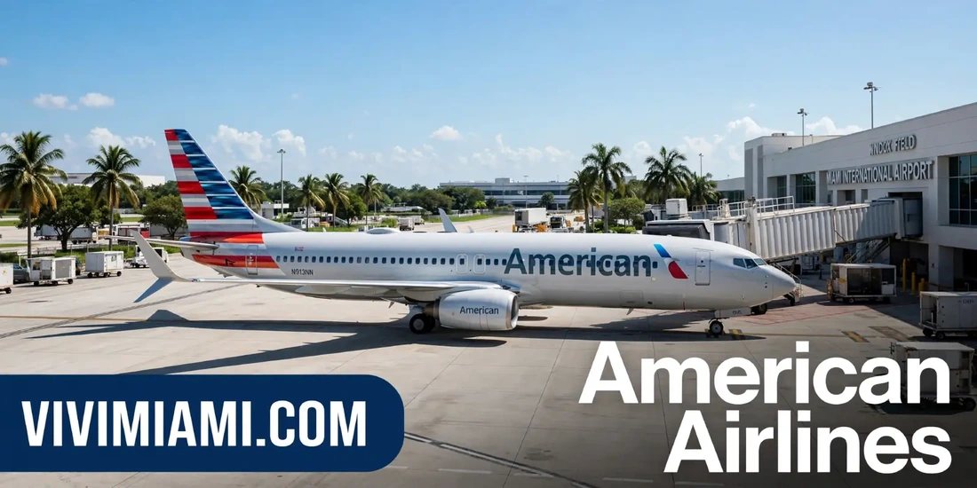 Avión American Airlines aeropuerto Internacional de Miami MIA