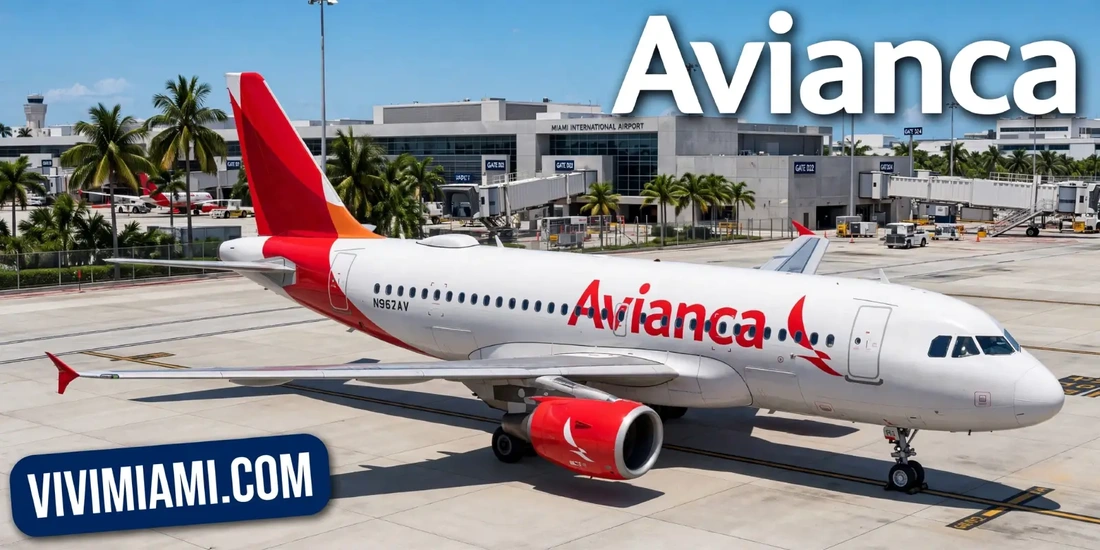 Avión Avianca aeropuerto Internacional de Miami MIA