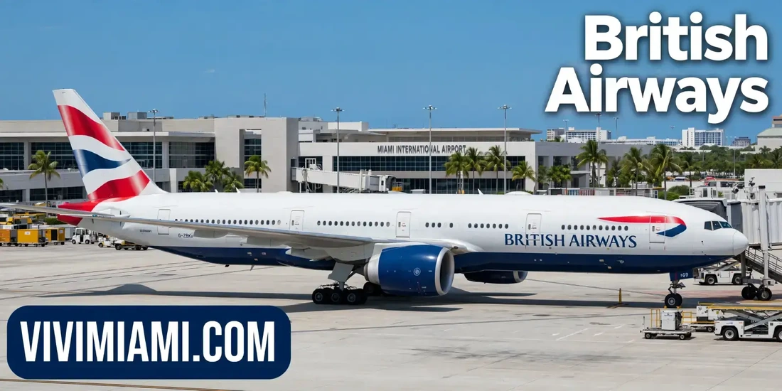 Avión British Airways aeropuerto Internacional de Miami MIA