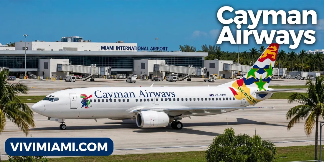 Avión Cayman Airways aeropuerto Internacional de Miami MIA
