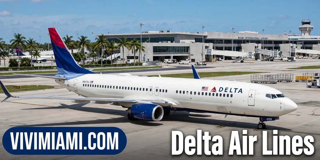 Avión Delta Air Lines aeropuerto Internacional de Miami MIA