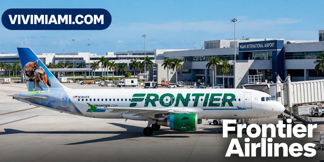 Avión Frontier Airlines aeropuerto Internacional de Miami MIA