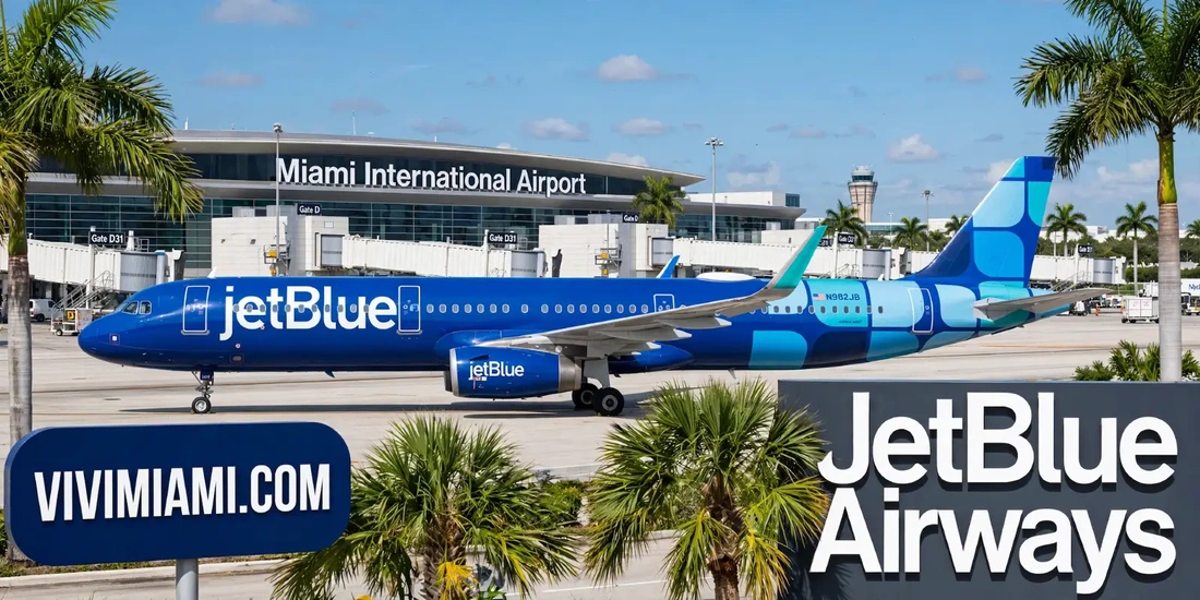Avión JetBlue Airways aeropuerto Internacional de Miami MIA