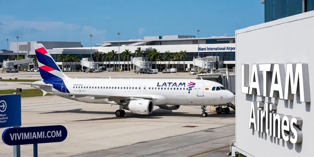 Avión LATAM Airlines aeropuerto Internacional de Miami MIA