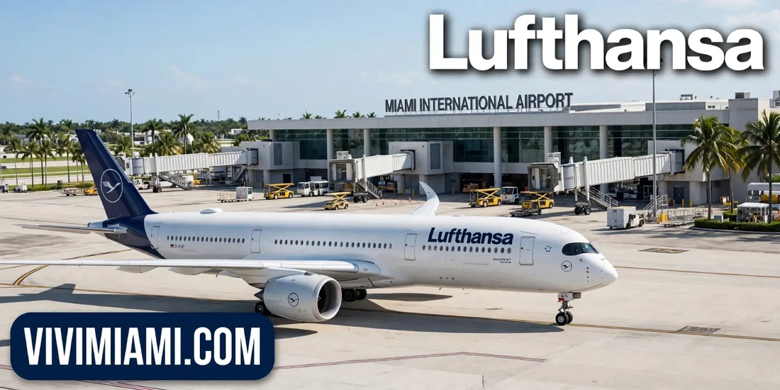 Avión Lufthansa aeropuerto Internacional de Miami MIA