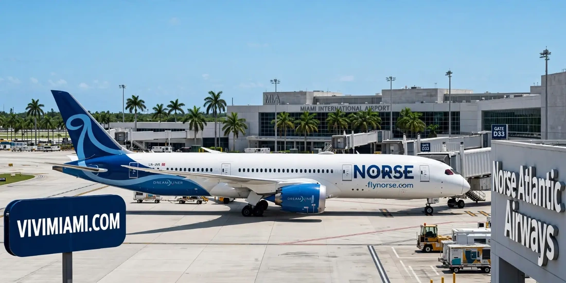 Avión Norse Atlantic Airways aeropuerto Internacional de Miami MIA