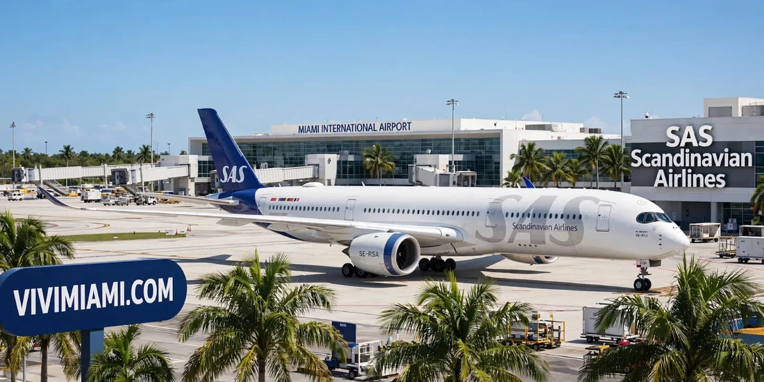Avión SAS aeropuerto Internacional de Miami MIA