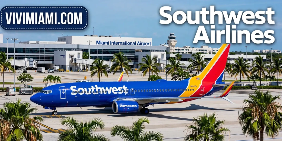 Avión Southwest Airlines aeropuerto Internacional de Miami MIA