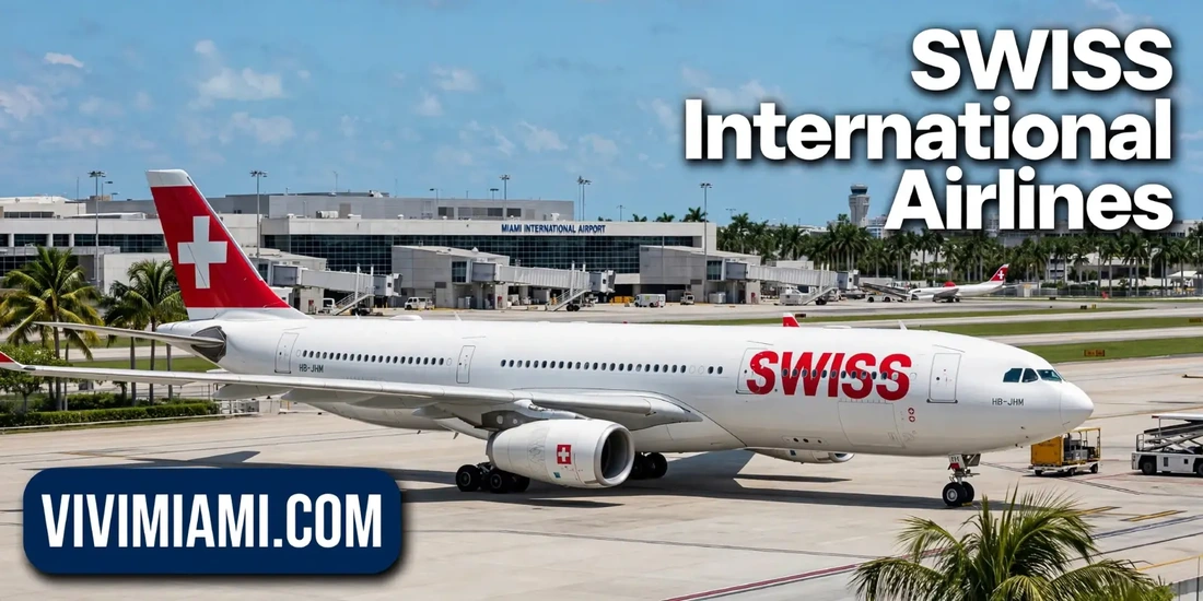 Avión SWISS International Airlines aeropuerto Internacional de Miami MIA