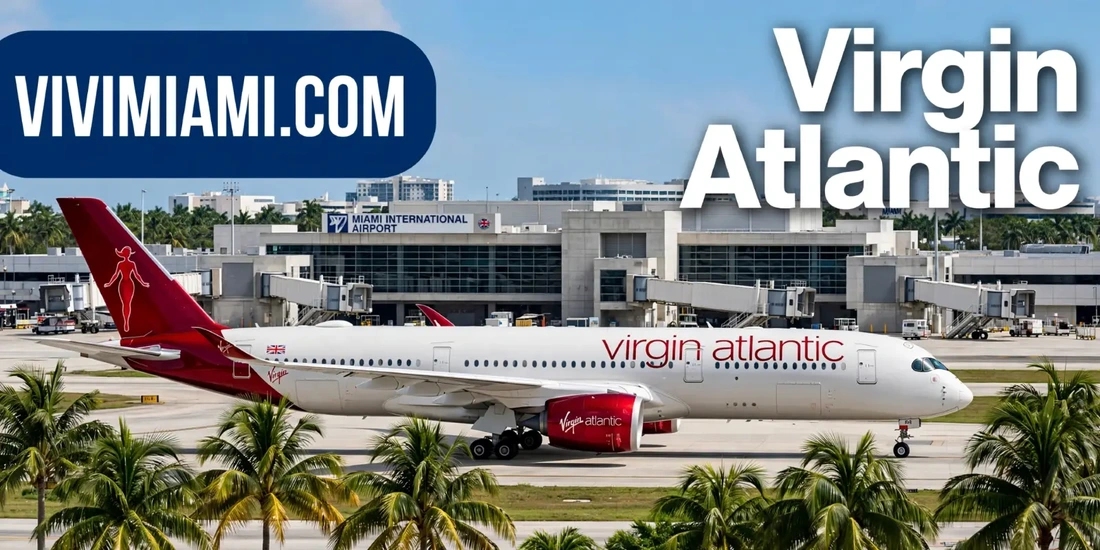 Avión Virgin Atlantic aeropuerto Internacional de Miami MIA